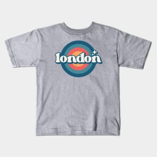 Vintage London Sunset Seal // Retro City Emblem for London UK Kids T-Shirt